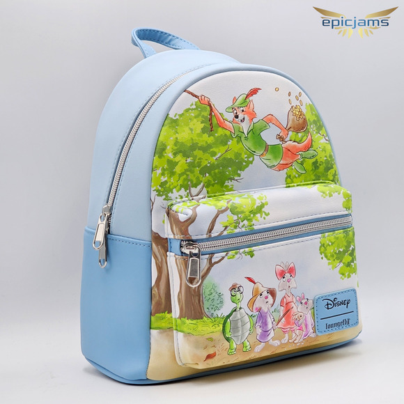 Loungefly Disney Robin Hood Flying Blue Mini Backpack New - Picture 2 of 5